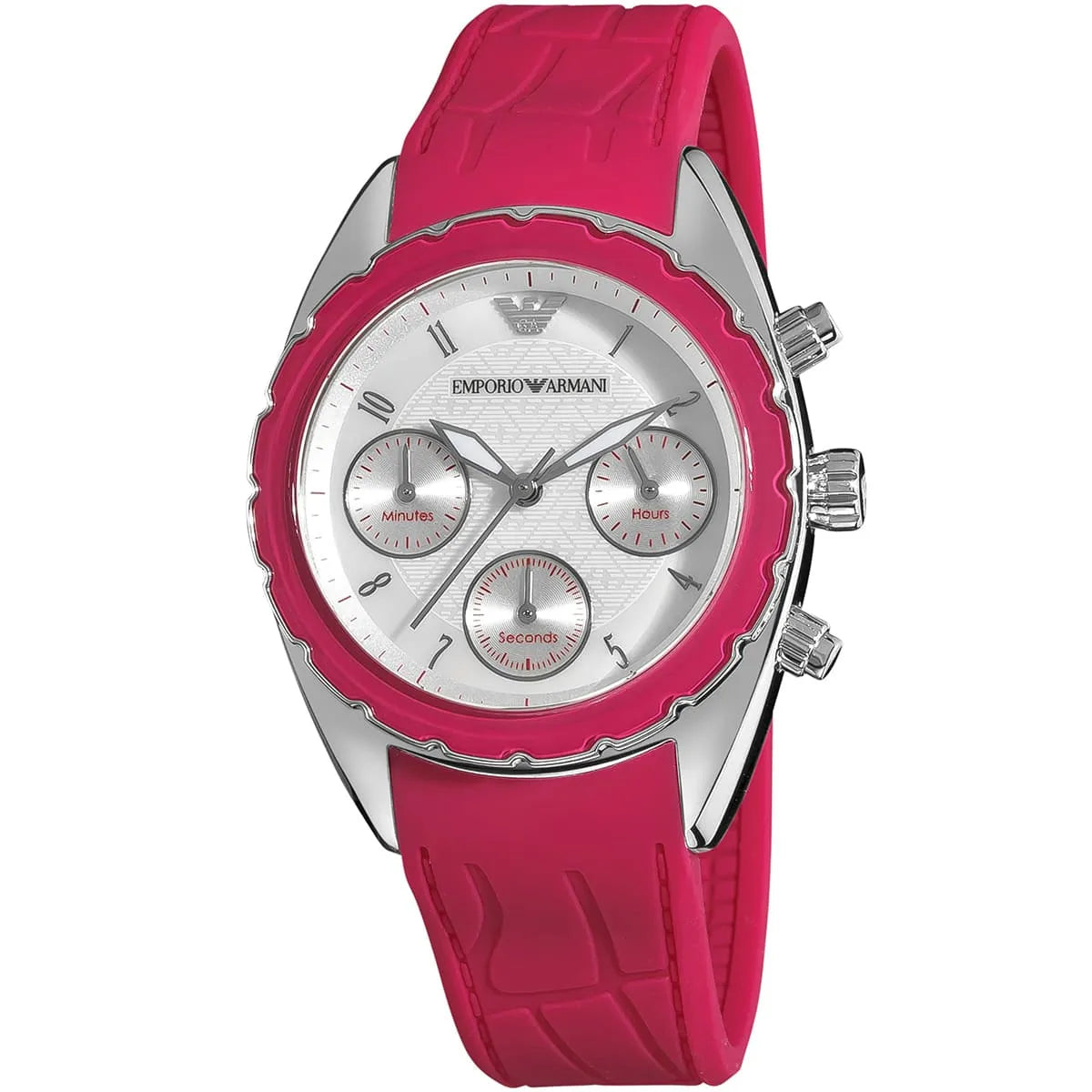 Emporio Armani Sport Chronograph Hot Pink Silicone Strap Women's Watch - AR5937