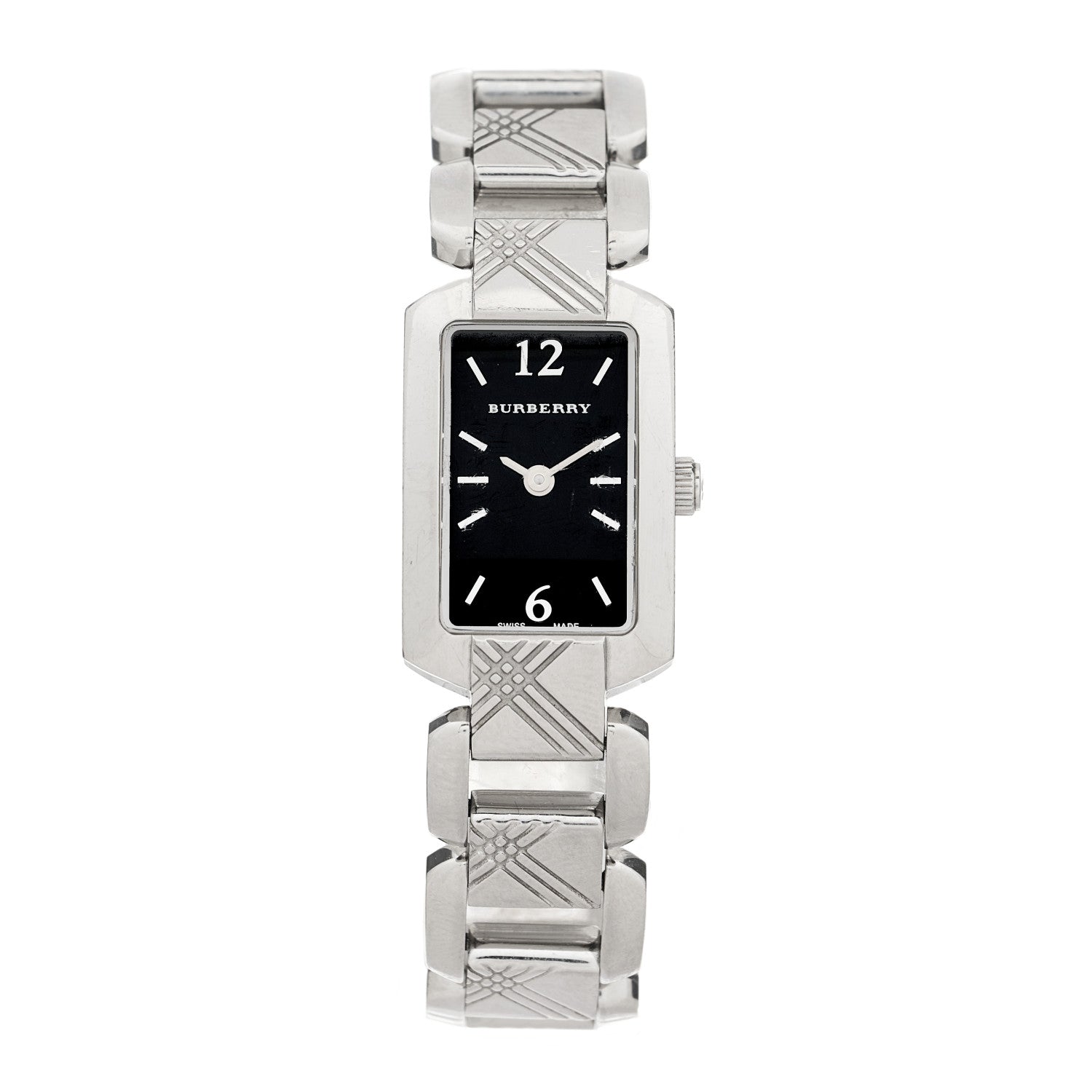 Burberry Signature Quartz Black Dial Silver Steel Strap Watch for Women - BU4210