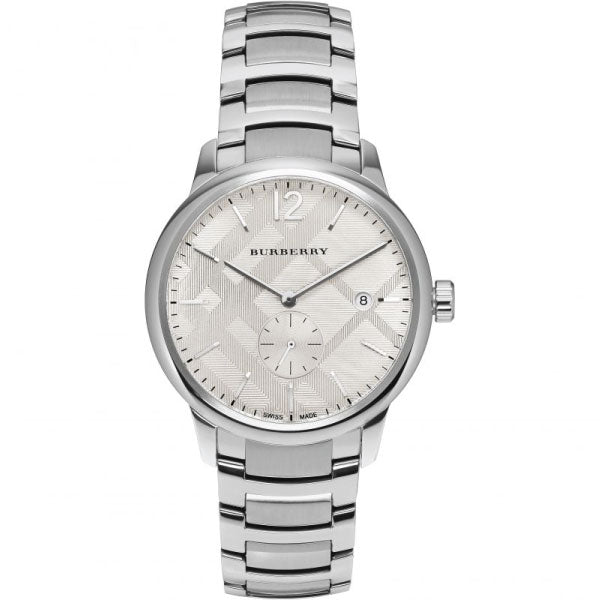Burberry Men’s Swiss Made Quartz Stainless Steel Silver Dial Men's Watch BU10004 - The Watches Men & CO
