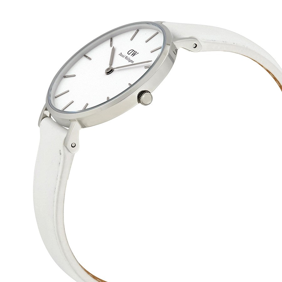 Daniel Wellington White Classic Petite Bondi 32mm Women's Silver Watch DW00100190 - The Watches Men