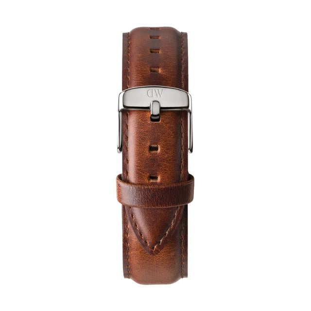 Daniel Wellington St Mawes 40mm Black Dial Brown Genuine Leather Silver Men's Watch - DW00100130