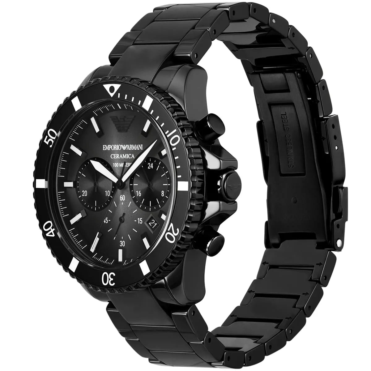 Emporio Armani World Explorer Chronograph All Black Watch - AR70010