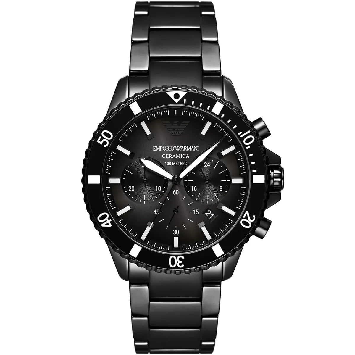 Emporio Armani World Explorer Chronograph All Black Watch - AR70010