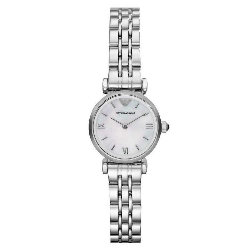 Emporio Armani Classic Mother Of Pearl Dial Stainless Steel Quartz Ladies Watch AR1763