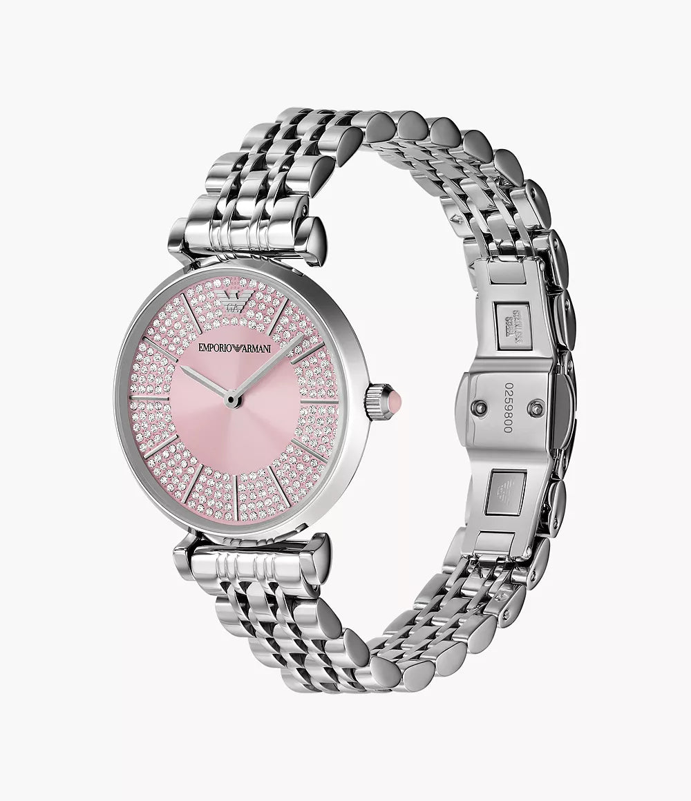 Emporio Armani Gianni T-Bar 32mm Ladies Watch Pink AR11686
