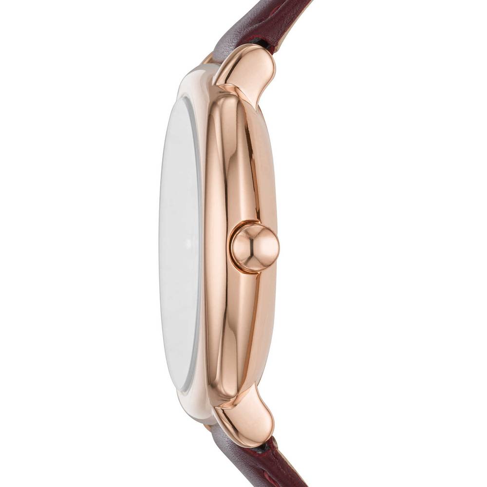 Marc Jacobs Mandy White Dial Brown Leather Rose Gold Watch MJ1598