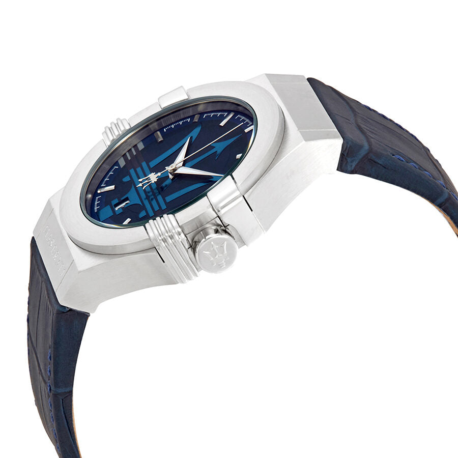 Maserati Potenza Blue Dial Blue Leather Men's Watch R8851108015