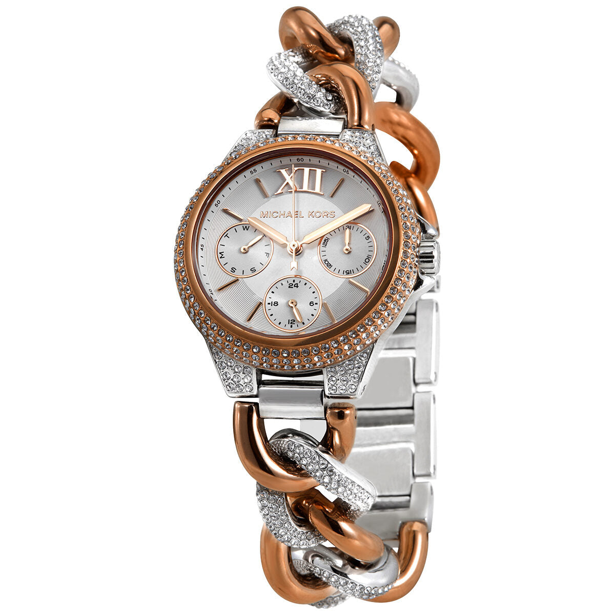 Michael Kors Camille Quartz Crystal Silver Dial Ladies Watch #MK6843 - The Watches Men & Co