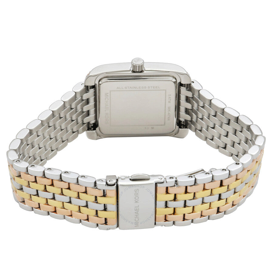 Michael Kors Emery Tri-Tone Quartz Crystal White Dial Ladies Watch MK4744