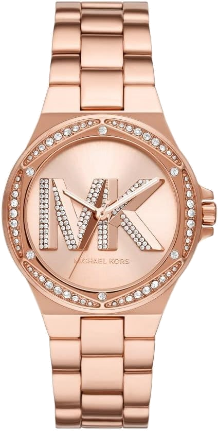 Michael Kors Lennox Three Hand Rose Gold Dial Rose Gold Steel Strap Watch For Women - MK1063