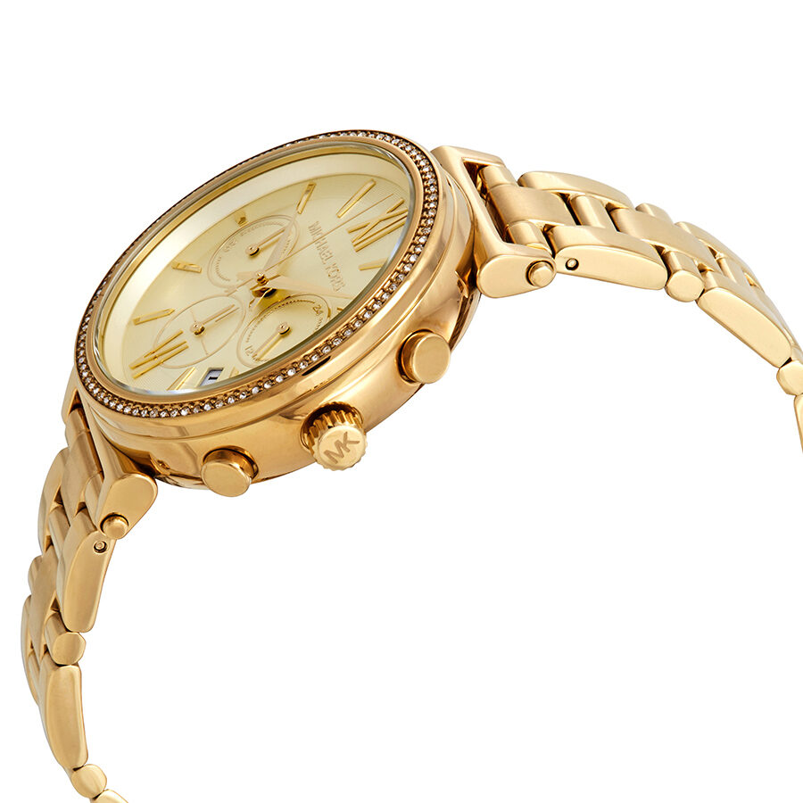 Michael Kors Sofie Chronograph Crystal Gold Dial Ladies Watch MK6559