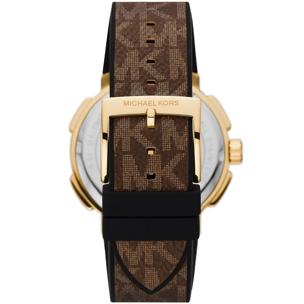 Michael Kors Sidney Logo Pattern Dial Brown Genuine Leather Women's Watch- MK6948