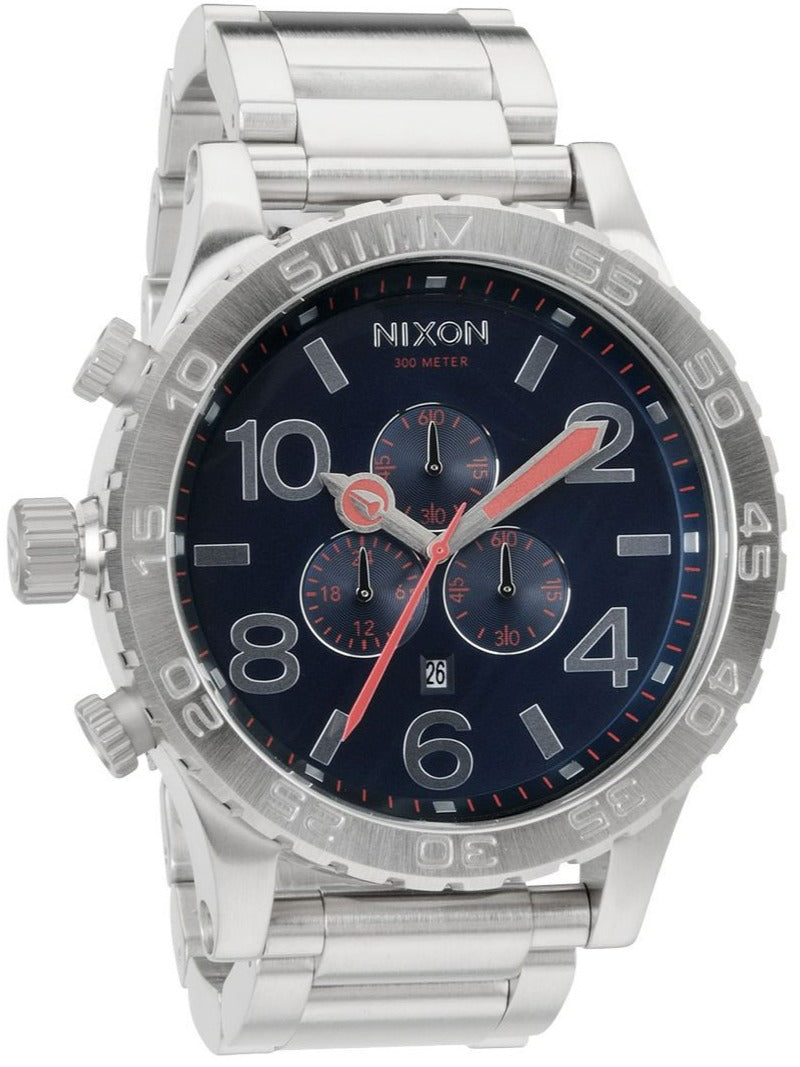 Nixon 51-30 Navy Blue Dial Silver Men's Watch A083-307