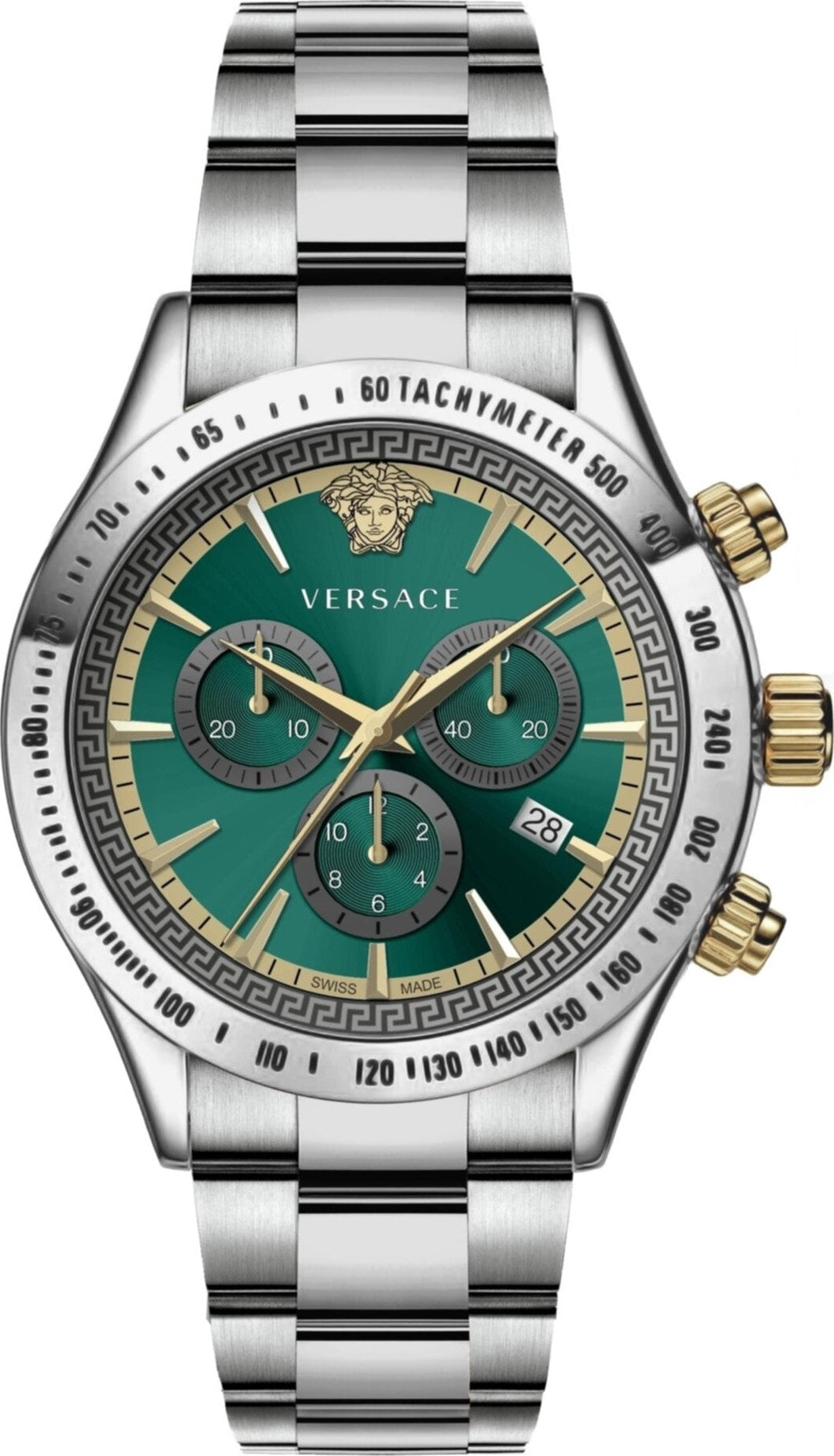 Versace Classic Chronograph Green Dial Men's Watch - VEV700721