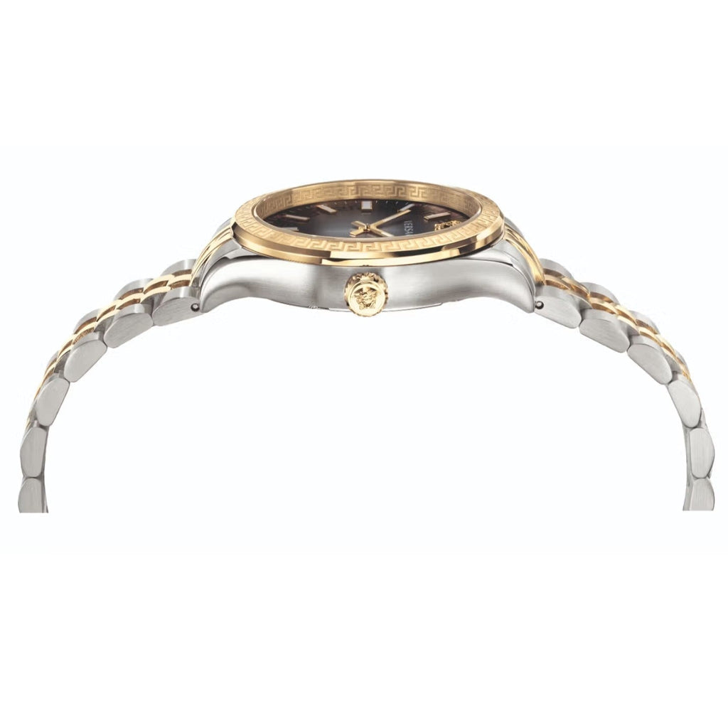 Versace Hellenyium Grey Dial Two Tone Steel Strap Women's Watch - VEHU00520
