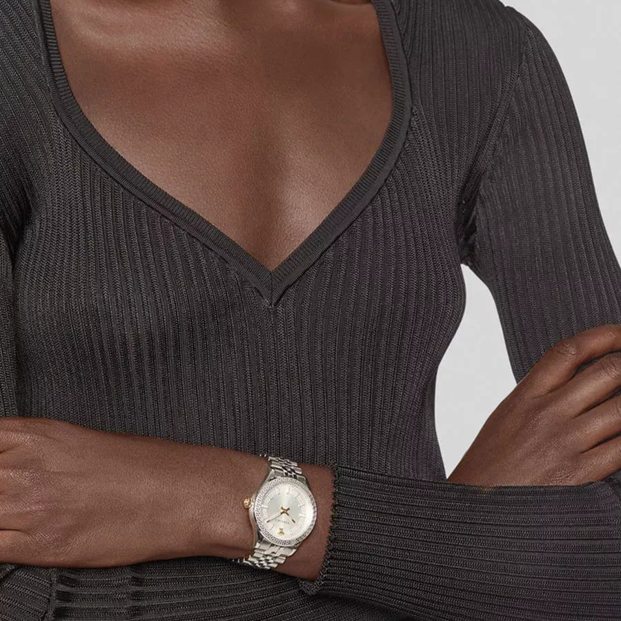 Versace Hellenyium Quartz White Dial Silver Steel Strap Women's Watch - VEHU00320