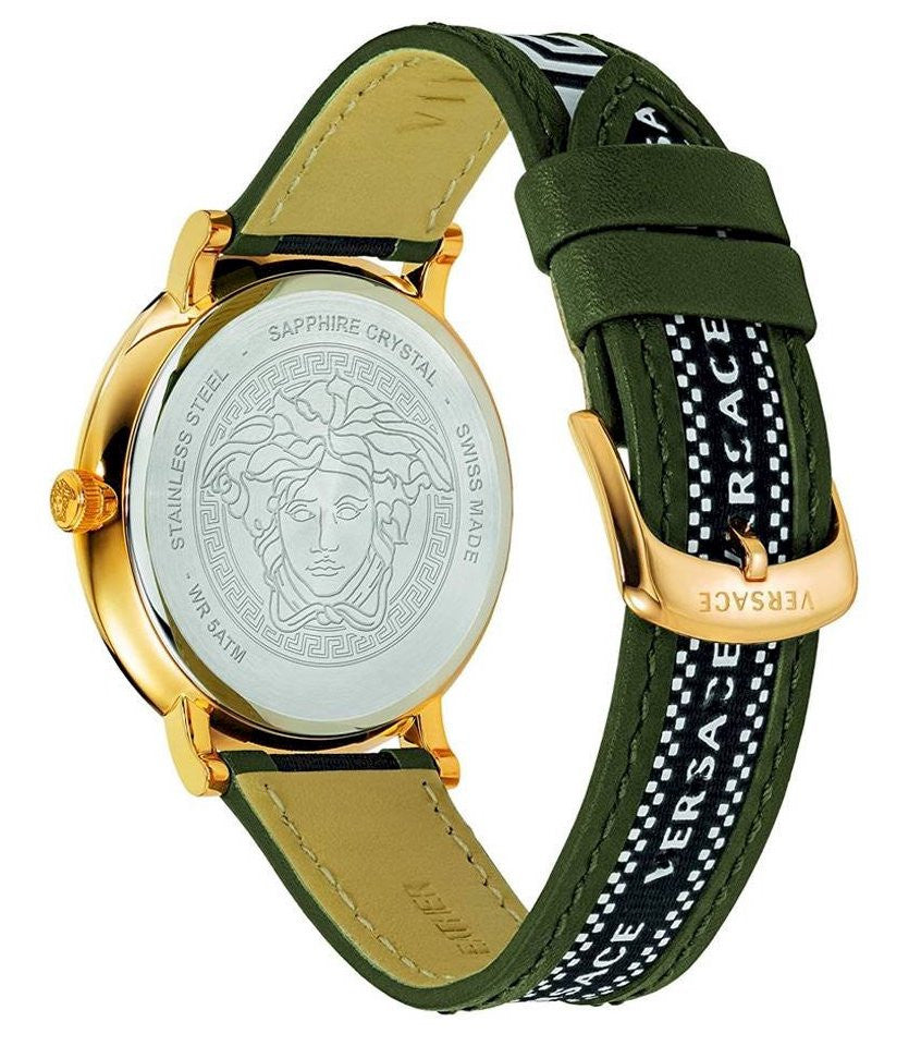 Versace V-Circle Quartz Green Dial Men's Watch - VEBQ01519