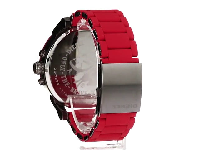 Diesel Mr. Daddy 2.0 Gunmetal Dial All Red Chronograph Men's Watch DZ7370