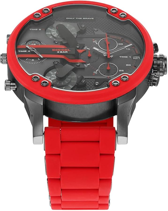 Diesel Mr. Daddy 2.0 Gunmetal Dial All Red Chronograph Men's Watch DZ7370