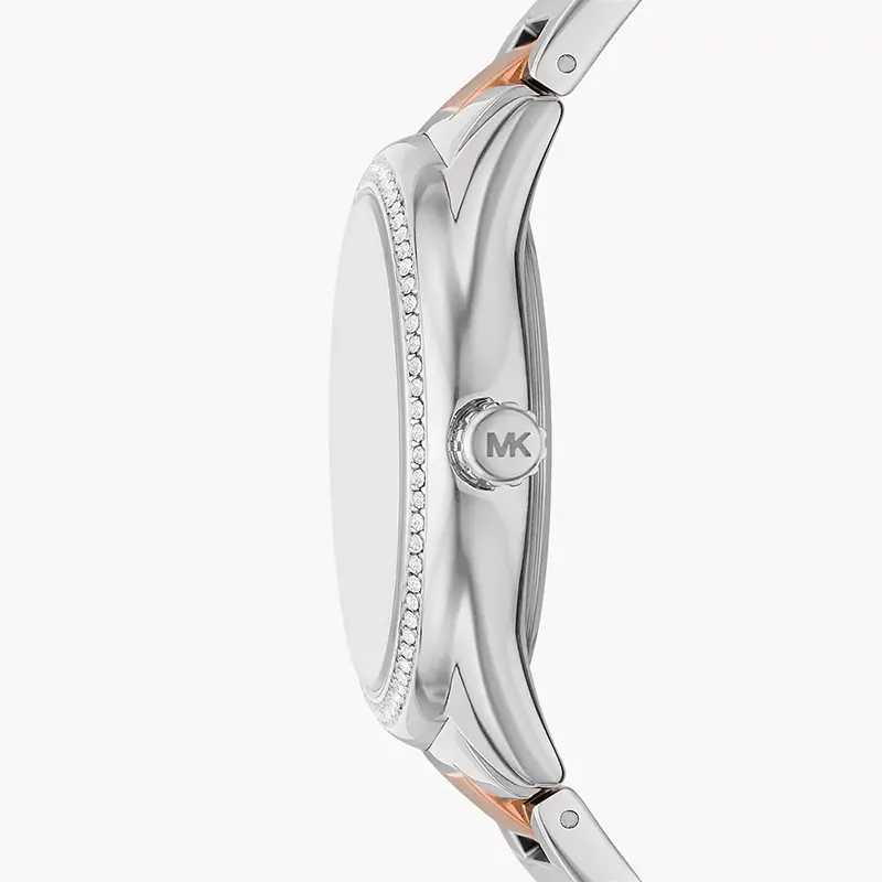 Michael Kors Janelle Silver Dial Two Tone Steel Strap Women's Watch MK7383