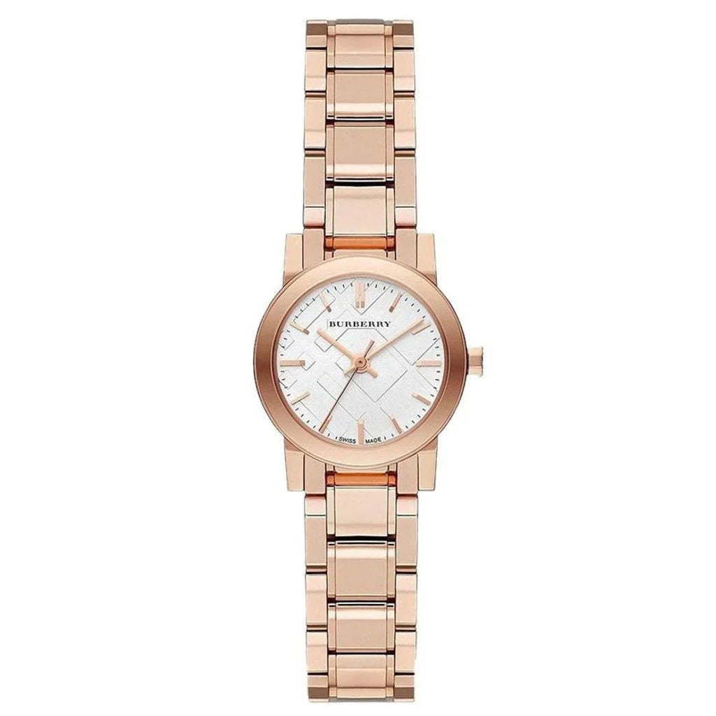 Burberry The City Petite 26mm Case White Dial Rose Gold Stainless Steel Women's Watch BU9204