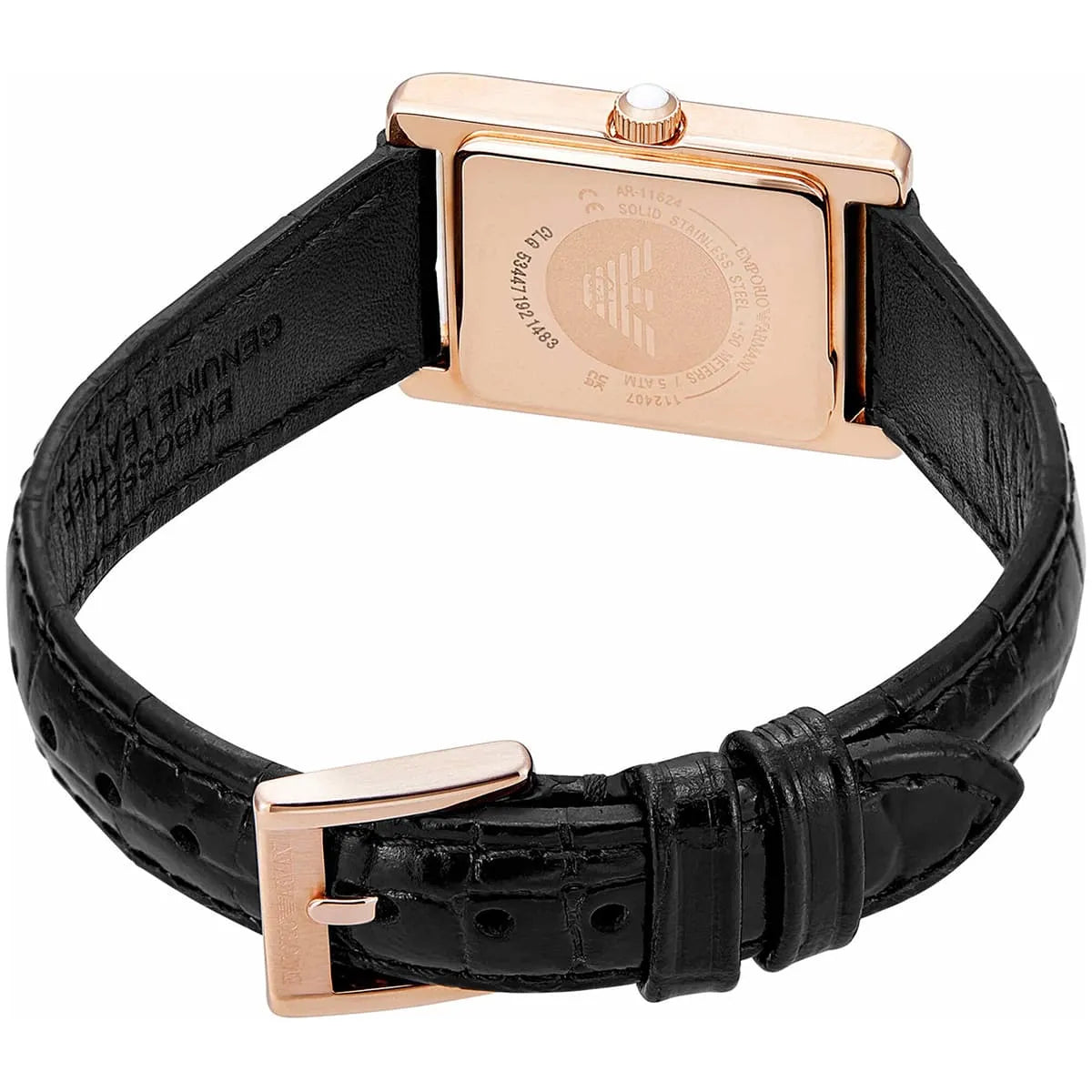 Emporio Armani Genni Black Leather Women's Watch - AR11624