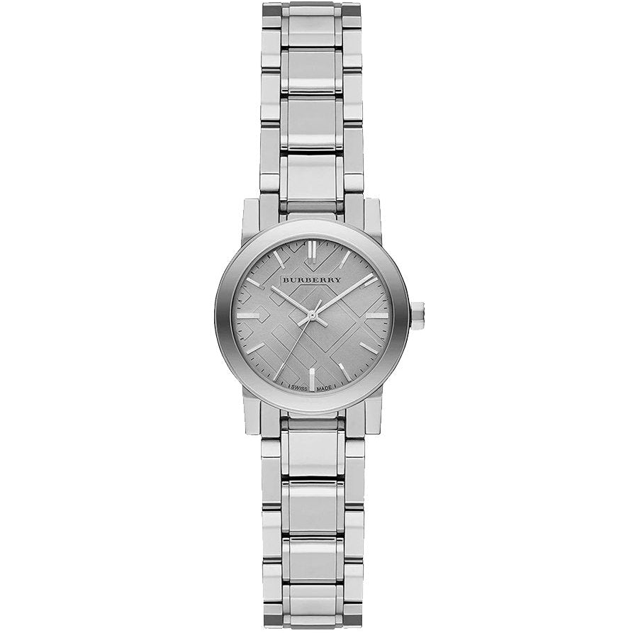 Burberry The City Check Stamped Dial Grey Dial & Silver Women's Watch BU9229