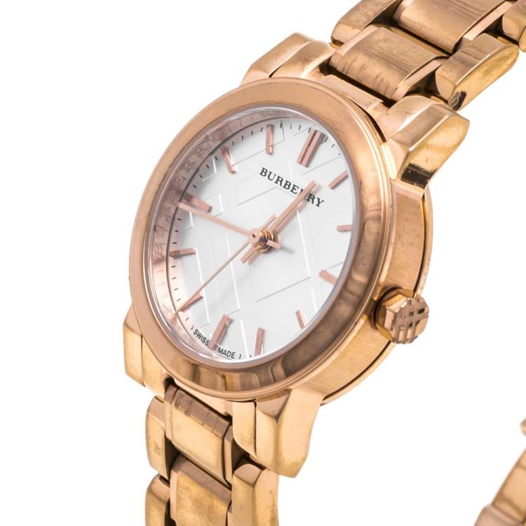 Burberry Women’s Swiss Made Quartz Rose Gold Stainless Steel White Dial Women's Watch BU9204 - The Watches Men & CO #2