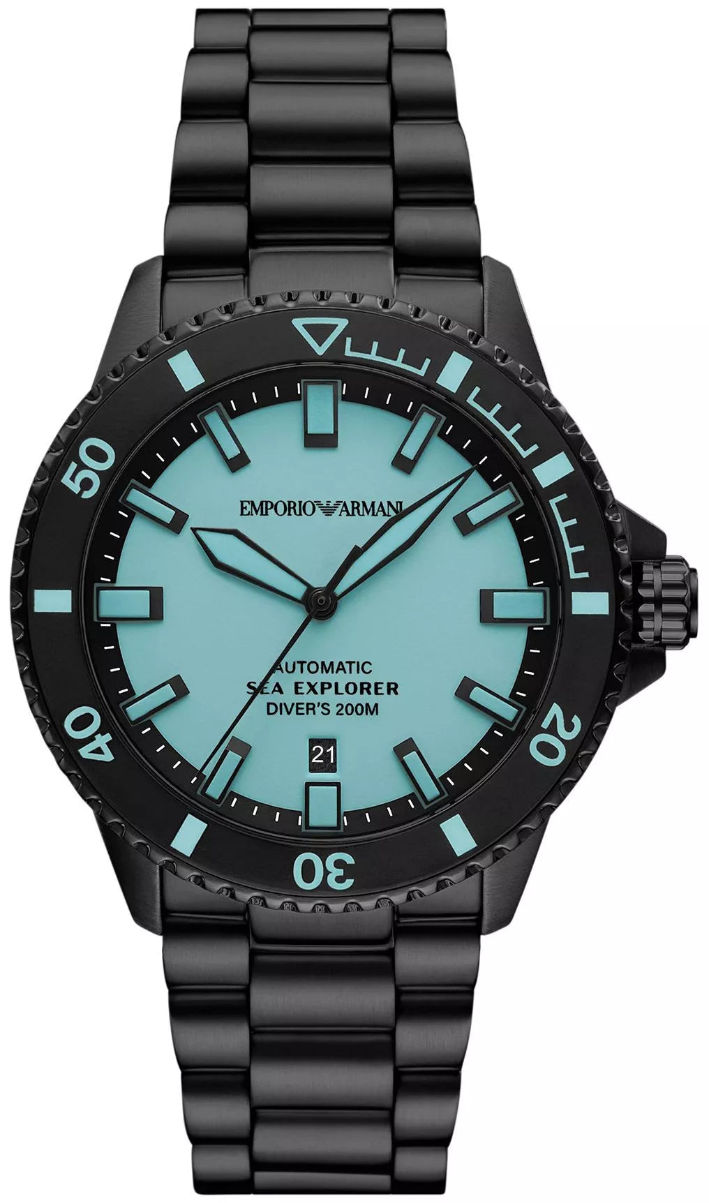 Emporio Armani Sea Explorer Automatic Black Stainless Steel Watch ar60084