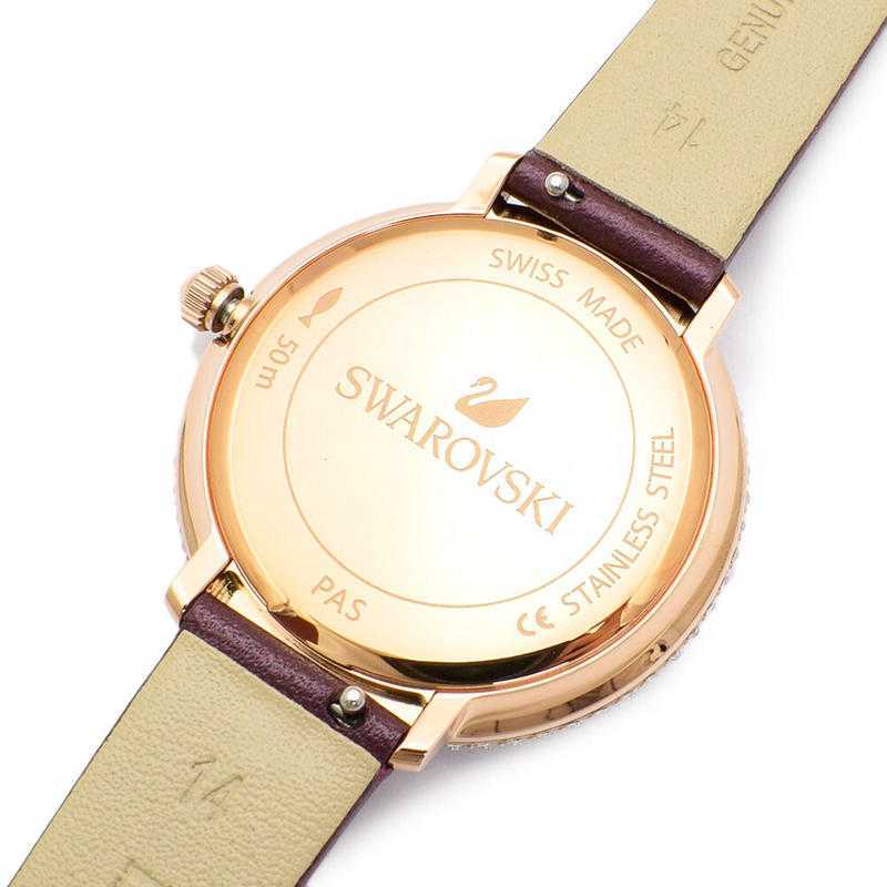 Swarovski Crystal Frost Red Dial Red Leather Strap Women's Watch 5484064
