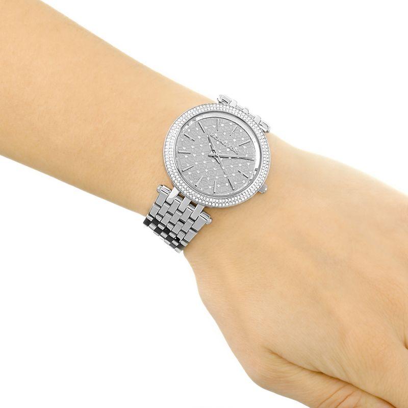 Michael Kors Darci Crystal Paved Silver Ladies Watch MK3404 - The Watches Men & CO #5