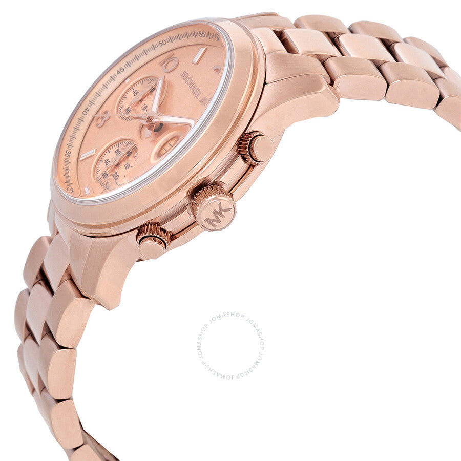 Michael Kors Runway Chronograph Quartz Rose Gold Dial Watch MK7324