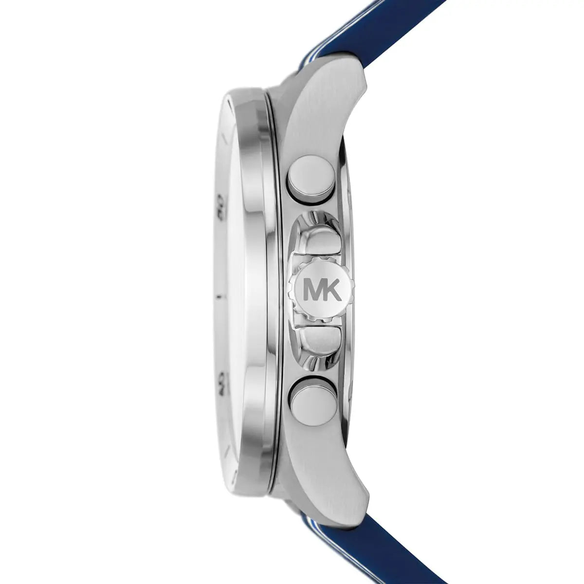Michael Kors Brecken Chronograph Navy Blue Dial PVC Blue/white Sporty Strap MEn's Watch - MK8950