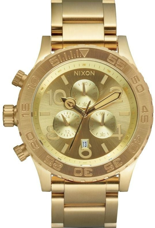 Nixon 42-20 Chrono Champagne Dial Gold Tone Men's Watch A037-502 (Defect)