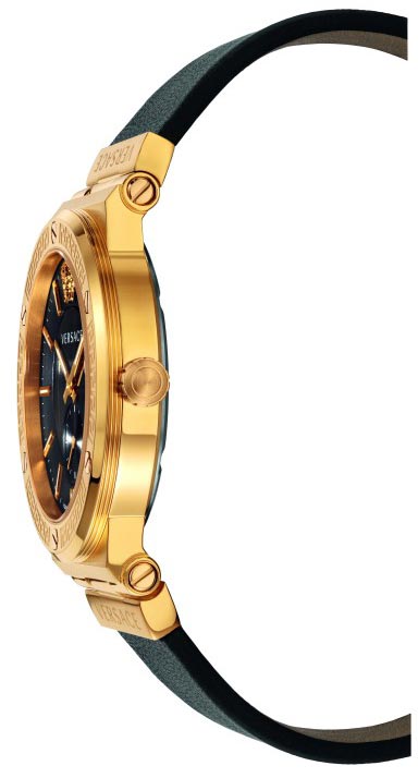 Versace Greca Black Leather Men's Watch - VEVI00220