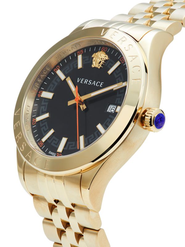Versace Hellenyium Gold Black Dial Men's Watch - VEVK01221