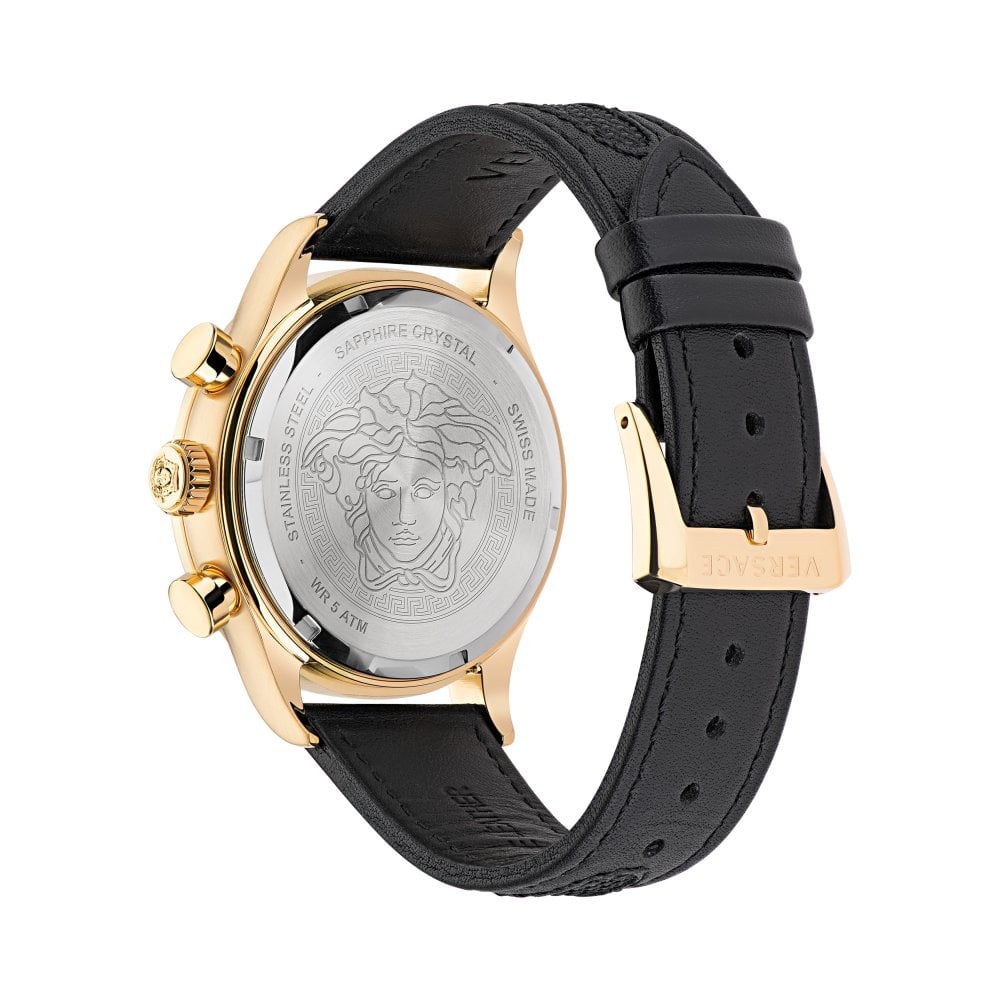 Versace V-Ray Rose Black Leather Strap Men's Watch - VDB030014